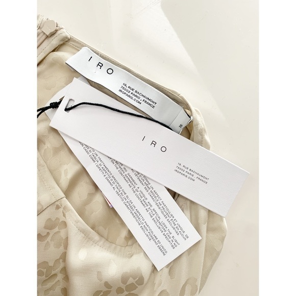 nwt IRO Arty Neutral Leopard Print Ecru Midi Dress - Picture 5 of 11